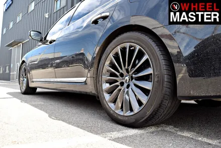 [휠마스터] 현대 에쿠스 휠기스복원 및 검메탈 분체도장 / 일산 휠복원 / 파주,일산