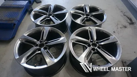 아우디a7 휠 55tdi 20인치 블랙폴리쉬 휠 도색 투톤 컷팅 휠복원 / 파주,일산