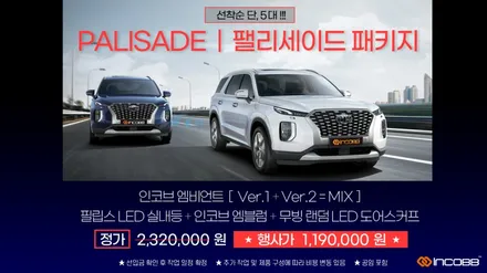 팰리세이드 엠비언트, 튜닝 TOP 5 패키지 / 비노출 엠비언트라이트, LED 풋등, LED실내등, 인코브 엠블럼, LED도어스커프 / 부산,김해