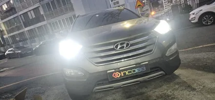 양쪽 교체 33만원 부산 싼타페DM 반사판 + LED 전조등을 동시에 !!  헤드라이트 전도등 변환빔 3000CD 광도 미달 부적합 해결 / 부산,김해