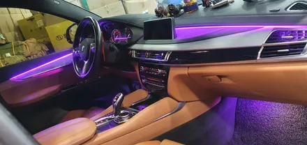 BMW X6 F16 비노출 엠비언트 라이트 인코브 시공 전문 / 무드등 풋등 컵홀더 스피커 장착 가능 / 부산,김해