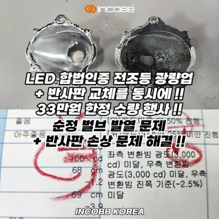 양쪽 220,00원 K5 반사판 교체 비용 변환빔 광도 미달 부족 리플렉터 배광판 손상 / 부산,김해