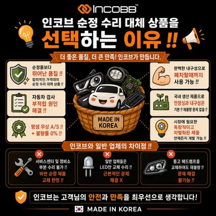 K5 반사판 교체 자동차검사 변환빔 광도 미달 불합격 해결 / 부산,김해