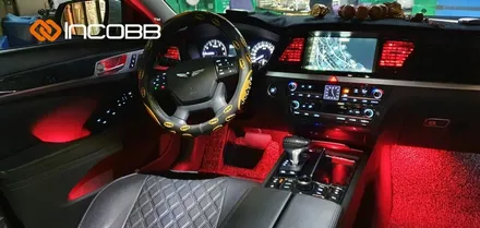 G80 제네시스 DH 엠비언트라이트 무드등 풋등 비노출 시공 작업 리뷰 부산 엠비언트 튜닝 / 부산,김해