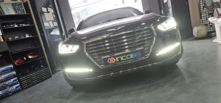 제네시스 EQ900 데이라이트 활성화 및 테일램프 후미등 면발광 분리 작업 시공 / 부산,김해
