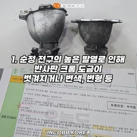 양쪽 149,000원 싼타페 DM 헤드라이트 반사판 교체 수리 비용 변환빔 광도 미달 부족 / 부산,김해