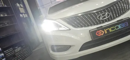 부산 그랜저 HG 반사판 교체 수리 정기검사 광도 미달 부족 불합격 판정 헤드라이트 헤드램프 LED 전조등 광량업 / 부산,김해