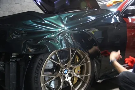 인천 랩핑 고광택 AX 필름 메탈릭 에메랄드 전체 시공 [ BMW M5 CS ] / 광진구, 성수, 송파