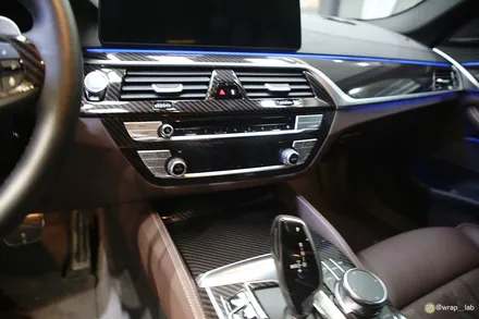 김포랩핑 BMW 5시리즈 유광카본 실내랩핑 / 광진구, 성수, 송파