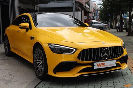 벤츠 GT43 전체랩핑 AMG 감성 살린 옐로우 컬러변신 / 광진구 중곡동