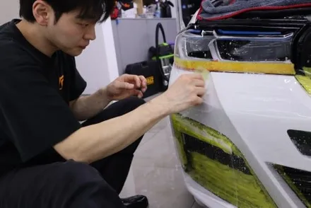 BMW 530e 앞범퍼 사고 수리 후 PPF 재시공 / 광진구 중곡동