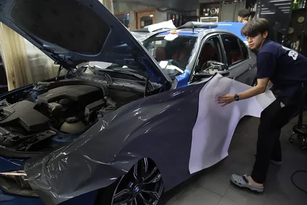 BMW 3시리즈 락그레이 시멘트 전체랩핑 청라랩핑 / 광진구, 성수, 송파