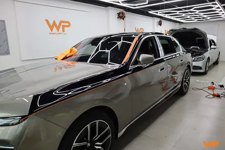 BMW 7시리즈 상단 투톤랩핑 비닐프로그 하이그로시 블랙 광진구랩핑 / 광진구, 성수, 송파