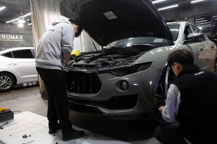 인천 차량 랩핑 가격 궁금하신분.(르반떼 앞범퍼 고광도 필름 재시공) / 광진구, 성수, 송파