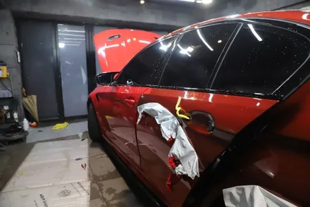 인천 랩핑 고광택 AX 필름 메탈릭 에메랄드 전체 시공 [ BMW M5 CS ] / 광진구, 성수, 송파