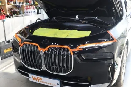 강남 BMW I7 사고수리 후 투톤랩핑 재시공 / 광진구 중곡동
