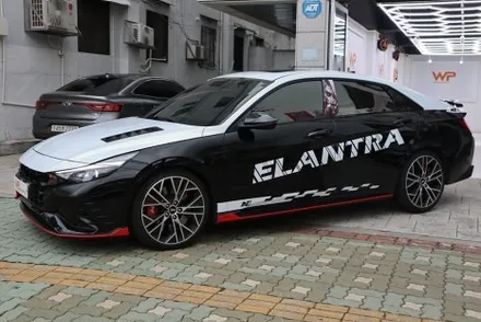 아반떼 N 상단 투톤 비닐프로그 데칼 랩핑 / 광진구 중곡동