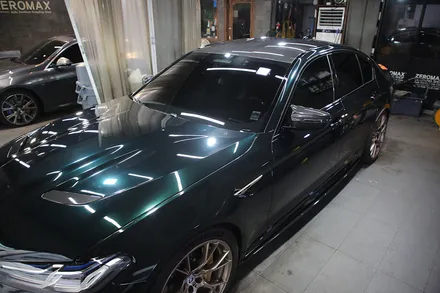 인천 랩핑 고광택 AX 필름 메탈릭 에메랄드 전체 시공 [ BMW M5 CS ] / 광진구, 성수, 송파