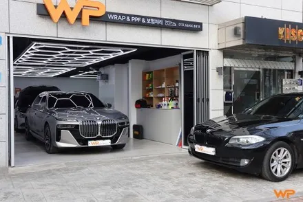 BMW 7시리즈 상단 투톤랩핑 비닐프로그 하이그로시 블랙 광진구랩핑 / 광진구, 성수, 송파