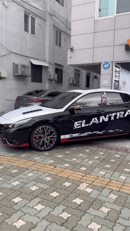 아반떼 N 상단 투톤 비닐프로그 데칼 랩핑 / 광진구 중곡동