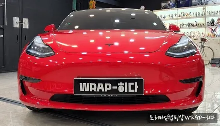 수원랩핑샵 테슬라 모델3 전체랩핑 에이버리 \