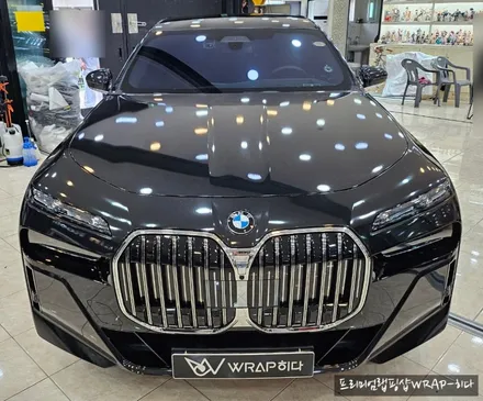 대형세단 BMW 740I!! 글로스 블랙 메탈릭 전체랩핑 시공!!컬러 체인지 랩핑, 수원랩핑샵 / 용인 기흥구 청덕동
