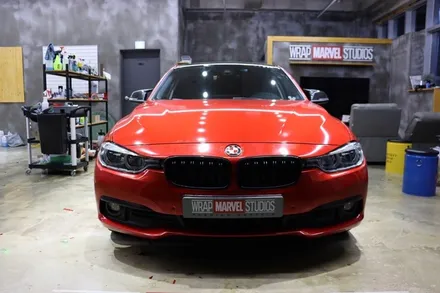BMW 320d 전체랩핑, 강렬한 레드 시공! / 광주 광산구 하남동