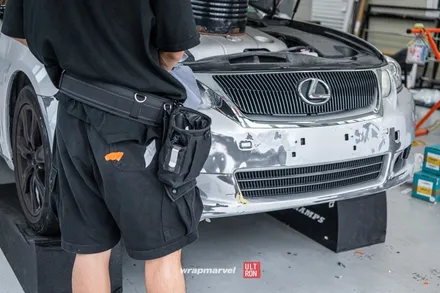 광주 자동차 랩핑 GS350 실버에서 시멘트, 도장 컨디션이 안 좋아도 괜찮아 / 광주 광산구 하남동