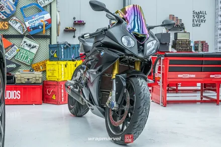 BMW S1000rr 바이크 랩핑 광주 랩마블에서 올블랙으로 / 광주 광산구 하남동