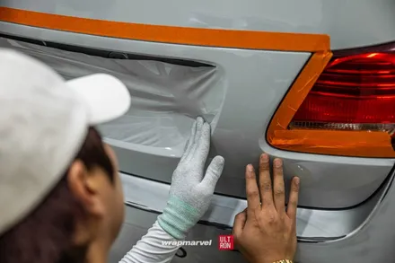 광주 자동차 랩핑 GS350 실버에서 시멘트, 도장 컨디션이 안 좋아도 괜찮아 / 광주 광산구 하남동