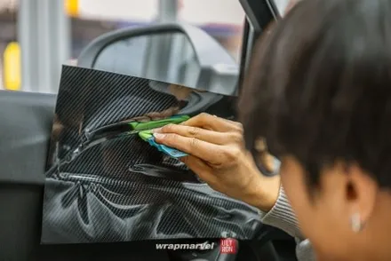 광주 실내 랩핑 A6 카본 유광으로 올드한 우드 덮어버림 / 광주 광산구 하남동