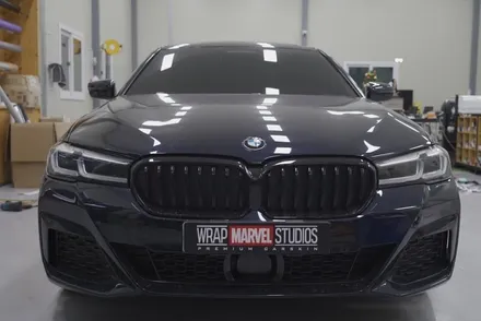 광주랩핑 전문매장 랩마블스튜디오 bmw5시리즈 탑폴리에필름으로 크롬죽이기 / 광주 광산구 하남동