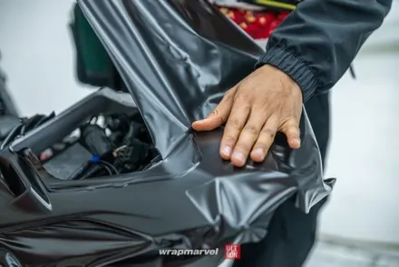 BMW S1000rr 바이크 랩핑 광주 랩마블에서 올블랙으로 / 광주 광산구 하남동