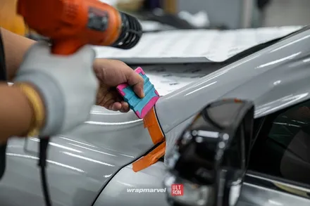 광주 자동차 랩핑 GS350 실버에서 시멘트, 도장 컨디션이 안 좋아도 괜찮아 / 광주 광산구 하남동
