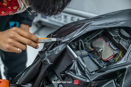 BMW S1000rr 바이크 랩핑 광주 랩마블에서 올블랙으로 / 광주 광산구 하남동