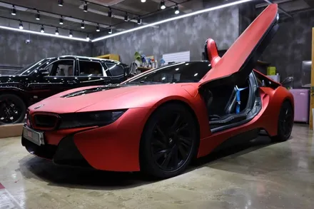 BMWi8 랩핑 에이버리 정품 사틴레드 전체 체인지! / 광주 광산구 하남동