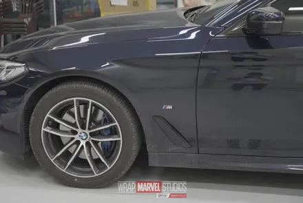 광주랩핑 전문매장 랩마블스튜디오 bmw5시리즈 탑폴리에필름으로 크롬죽이기 / 광주 광산구 하남동