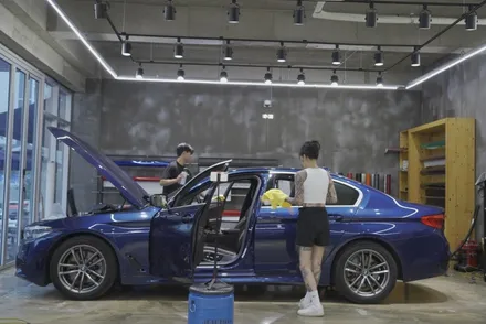 광주랩핑 전문샵 랩마블스튜디오 bmw520i 크롬죽이기 포인트랩핑 스모그라이트ppf시공 / 광주 광산구 하남동
