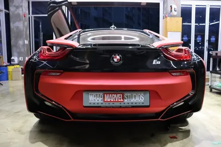 BMWi8 랩핑 에이버리 정품 사틴레드 전체 체인지! / 광주 광산구 하남동