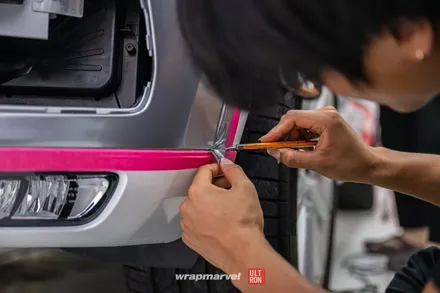 볼보 XC90 듀오톤 랩핑 상하판 투톤 별도 시공, 본넷은 블랙 PPF 광주 차량 랩핑은 랩마블 / 광주 광산구 하남동