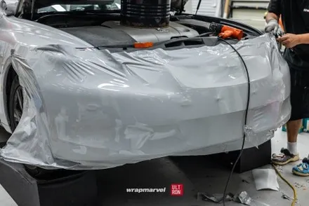 광주 자동차 랩핑 GS350 실버에서 시멘트, 도장 컨디션이 안 좋아도 괜찮아 / 광주 광산구 하남동