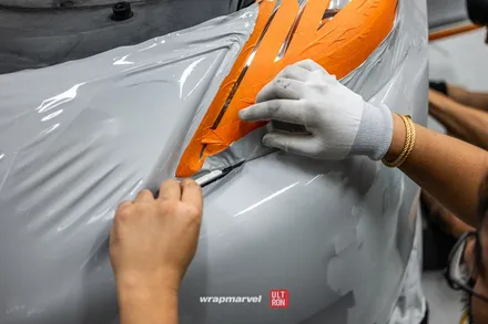 광주 자동차 랩핑 GS350 실버에서 시멘트, 도장 컨디션이 안 좋아도 괜찮아 / 광주 광산구 하남동