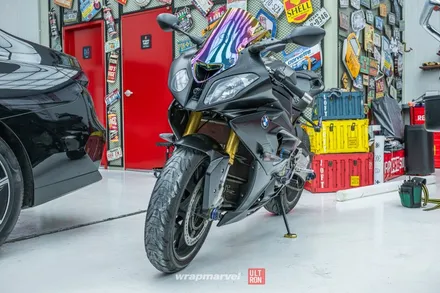 BMW S1000rr 바이크 랩핑 광주 랩마블에서 올블랙으로 / 광주 광산구 하남동