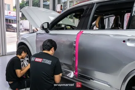 볼보 XC90 듀오톤 랩핑 상하판 투톤 별도 시공, 본넷은 블랙 PPF 광주 차량 랩핑은 랩마블 / 광주 광산구 하남동