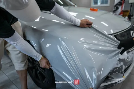 광주 자동차 랩핑 GS350 실버에서 시멘트, 도장 컨디션이 안 좋아도 괜찮아 / 광주 광산구 하남동