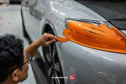 광주 자동차 랩핑 GS350 실버에서 시멘트, 도장 컨디션이 안 좋아도 괜찮아 / 광주 광산구 하남동