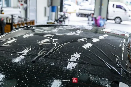 광주 자동차 랩핑 GS350 실버에서 시멘트, 도장 컨디션이 안 좋아도 괜찮아 / 광주 광산구 하남동