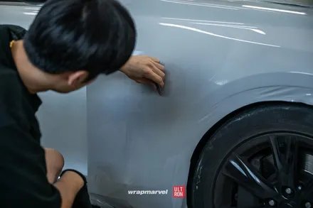 광주 자동차 랩핑 GS350 실버에서 시멘트, 도장 컨디션이 안 좋아도 괜찮아 / 광주 광산구 하남동