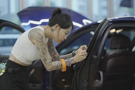 광주랩핑 전문샵 랩마블스튜디오 bmw520i 크롬죽이기 포인트랩핑 스모그라이트ppf시공 / 광주 광산구 하남동