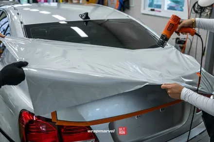 광주 자동차 랩핑 GS350 실버에서 시멘트, 도장 컨디션이 안 좋아도 괜찮아 / 광주 광산구 하남동